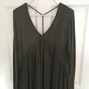 Olive Flowy Long Sleeve